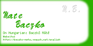 mate baczko business card
